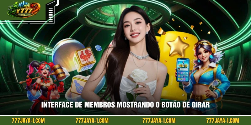 Interface de membros mostrando o botão de girar e o painel de acompanhamento do histórico de prêmios